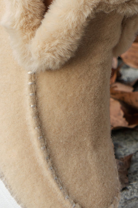 Anna Suede Stitching Plush Lined Ankle Boots