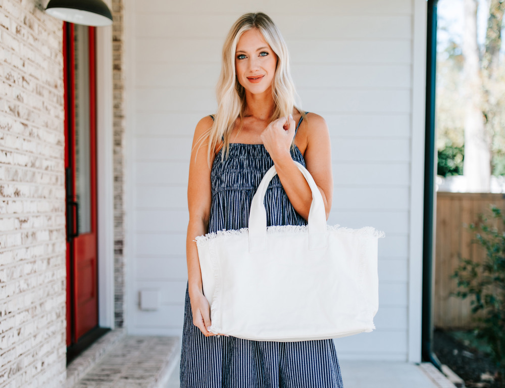 Presley Fray Canvas Tote