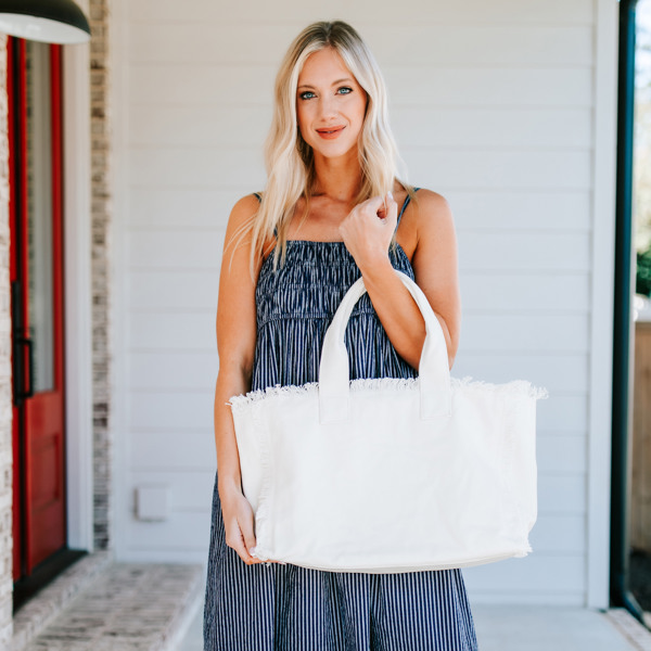 Presley Fray Canvas Tote