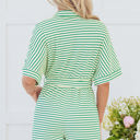  Annabelle Stripe Buttoned & Tie Romper