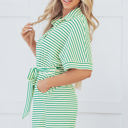  Annabelle Stripe Buttoned & Tie Romper