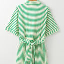  Annabelle Stripe Buttoned & Tie Romper