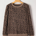  Annie Ribbed Trim Leopard Top