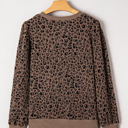  Annie Ribbed Trim Leopard Top