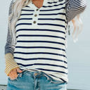  Annie Stripe Button Henley Top