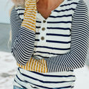  Annie Stripe Button Henley Top