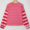  Annika Shoulder Patchwork Sleeve Pullover