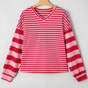 Strawberry Pink Medium Annika Shoulder Patchwork Sleeve Pullover