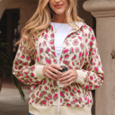 Rose Large Anya Zip Up Hooded Sweatshirt