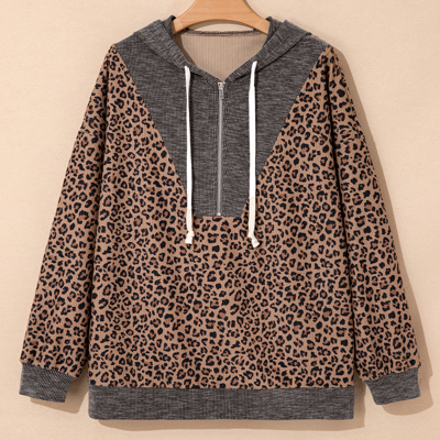April Collar Zip Hooded Pullover