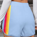  April Color Stripes Elastic High Waist Active Shorts