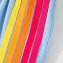  April Color Stripes Elastic High Waist Active Shorts