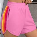 Bonbon Medium April Color Stripes Elastic High Waist Active Shorts