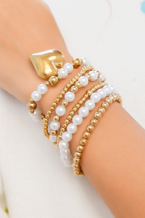 April Pearl Beading Multilayer Bracelet