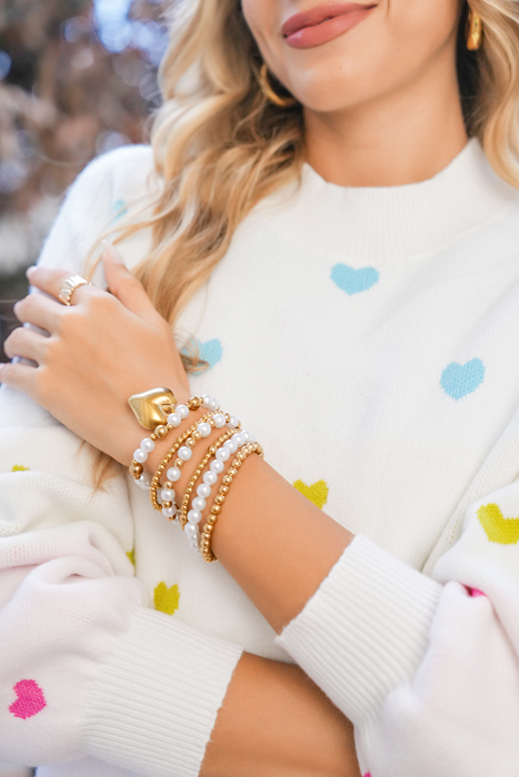 April Pearl Beading Multilayer Bracelet