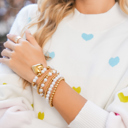  April Pearl Beading Multilayer Bracelet