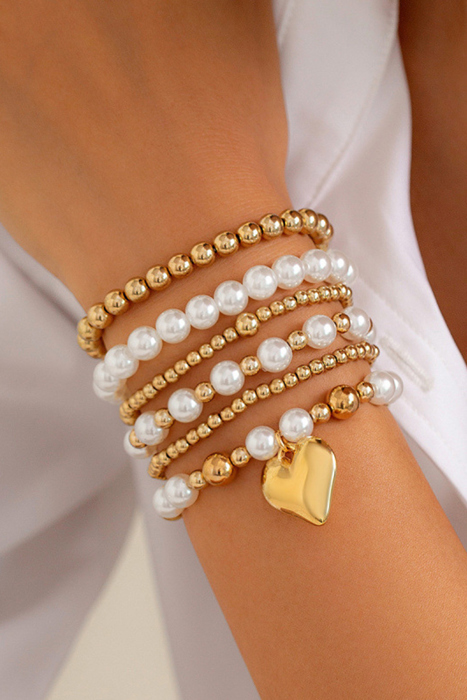 April Pearl Beading Multilayer Bracelet