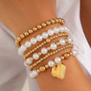  April Pearl Beading Multilayer Bracelet