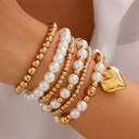  April Pearl Beading Multilayer Bracelet