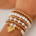  April Pearl Beading Multilayer Bracelet