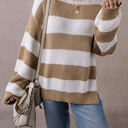  Arabella Striped Side Slit Sweater