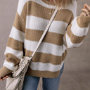  Arabella Striped Side Slit Sweater