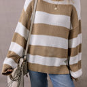  Arabella Striped Side Slit Sweater