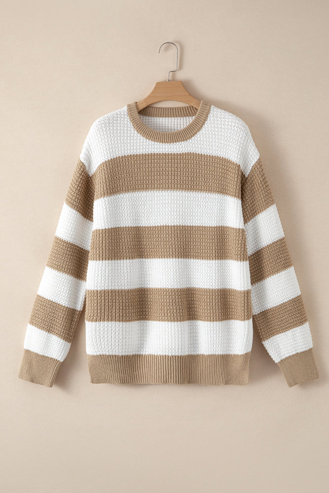 Arabella Striped Side Slit Sweater