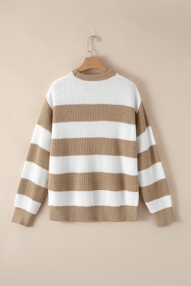 Arabella Striped Side Slit Sweater