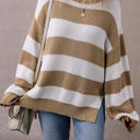  Arabella Striped Side Slit Sweater