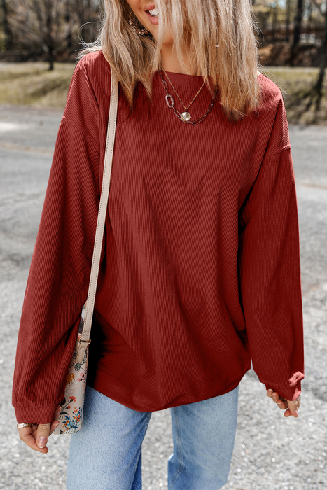 Araceli Ribbed Corduroy Oversized Sweatshirt