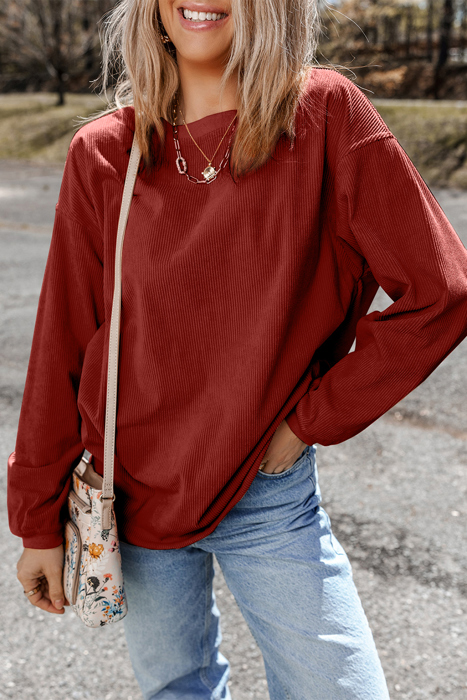 Araceli Ribbed Corduroy Oversized Sweatshirt