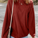 Racing Red Large Araceli Ribbed Corduroy Oversized Sweatshirt