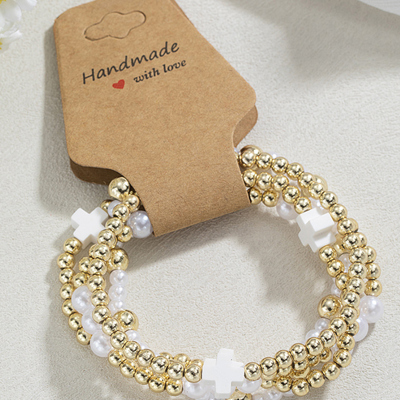 Arely Beaded Elastic Layered Bracelet