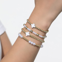  Arely Beaded Elastic Layered Bracelet