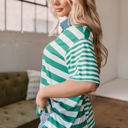  Ari Stripe Half Buttons Top