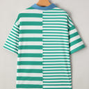  Ari Stripe Half Buttons Top