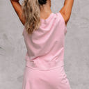  Aria 2 Pieces Mineral Wash Cotton Tank Top Lined Split Skirt Set