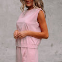  Aria 2 Pieces Mineral Wash Cotton Tank Top Lined Split Skirt Set
