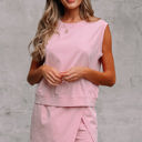  Aria 2 Pieces Mineral Wash Cotton Tank Top Lined Split Skirt Set