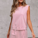  Aria 2 Pieces Mineral Wash Cotton Tank Top Lined Split Skirt Set