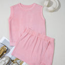  Aria 2 Pieces Mineral Wash Cotton Tank Top Lined Split Skirt Set