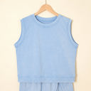 Myosotis XL Aria 2 Pieces Mineral Wash Cotton Tank Top Lined Split Skirt Set