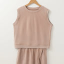 Smoke Gray XL Aria 2 Pieces Mineral Wash Cotton Tank Top Lined Split Skirt Set