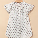  Aria Boho Pattern Ruffled Sleeve V Neck Buttoned Blouse