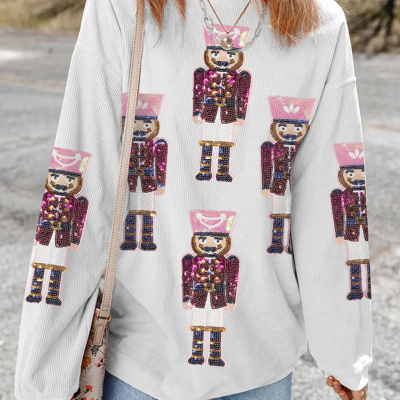 Aria Christmas Fashion Corded Sweatshirt