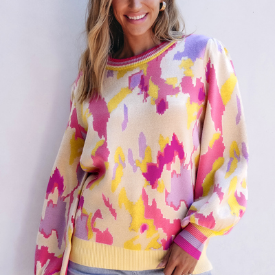 Aria Colorblock Balloon Sleeve Sweater