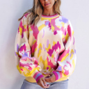  Aria Colorblock Balloon Sleeve Sweater