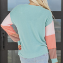  Aria Knit Colorblock Henley Top