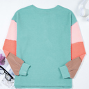  Aria Knit Colorblock Henley Top